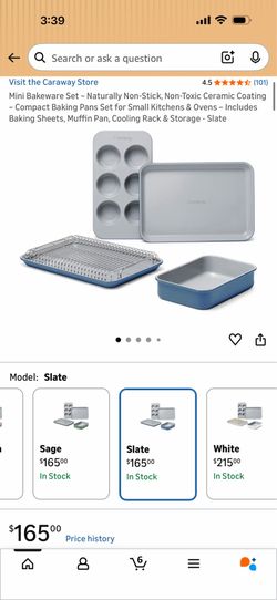 Mini Bakeware Set – Naturally Non-Stick, Non-Toxic Ceramic Coating – Compact Baking Pans Set for Small Kitchens & Ovens – Includes Baking Sheets, Muff