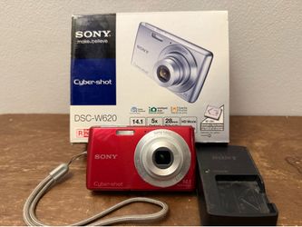 Sony Cybershot DSC-W620 Red Digital Camera with box charger 4GB SD