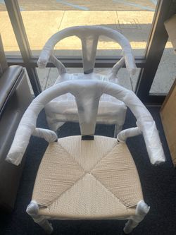 🪑 Modern Wishbone Dining Chairs – Set of 2 ✅ Brand New