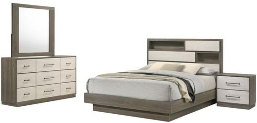 4pcs Fenrac King Size Bedroom Set