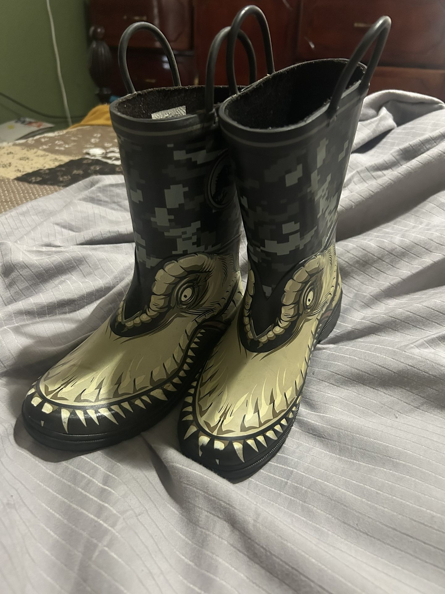 Boys, Jurassic Park, rain boots