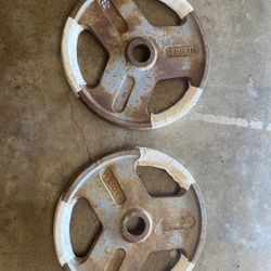 2 X 45 Lb Olympic Weight Plates 