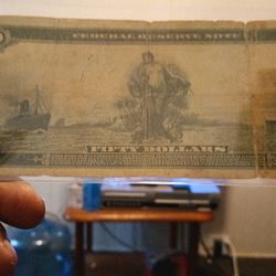 Early 1900s Large $50 Bill 