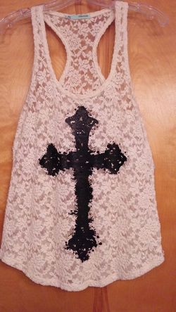 Super CUTE LACE Tunic with BLACK Cross!