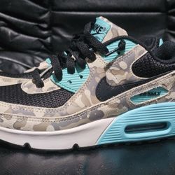 Nike Air Max 90 YOUTH Size 5 Camo Sandrift Aurora Green IF3092-100 BRAND NEW! NO BOX!