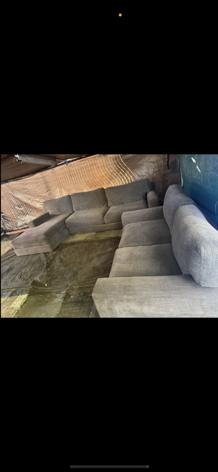 Big oversize gray couch with matching loveseat good condition clean we sell all the time free delivery