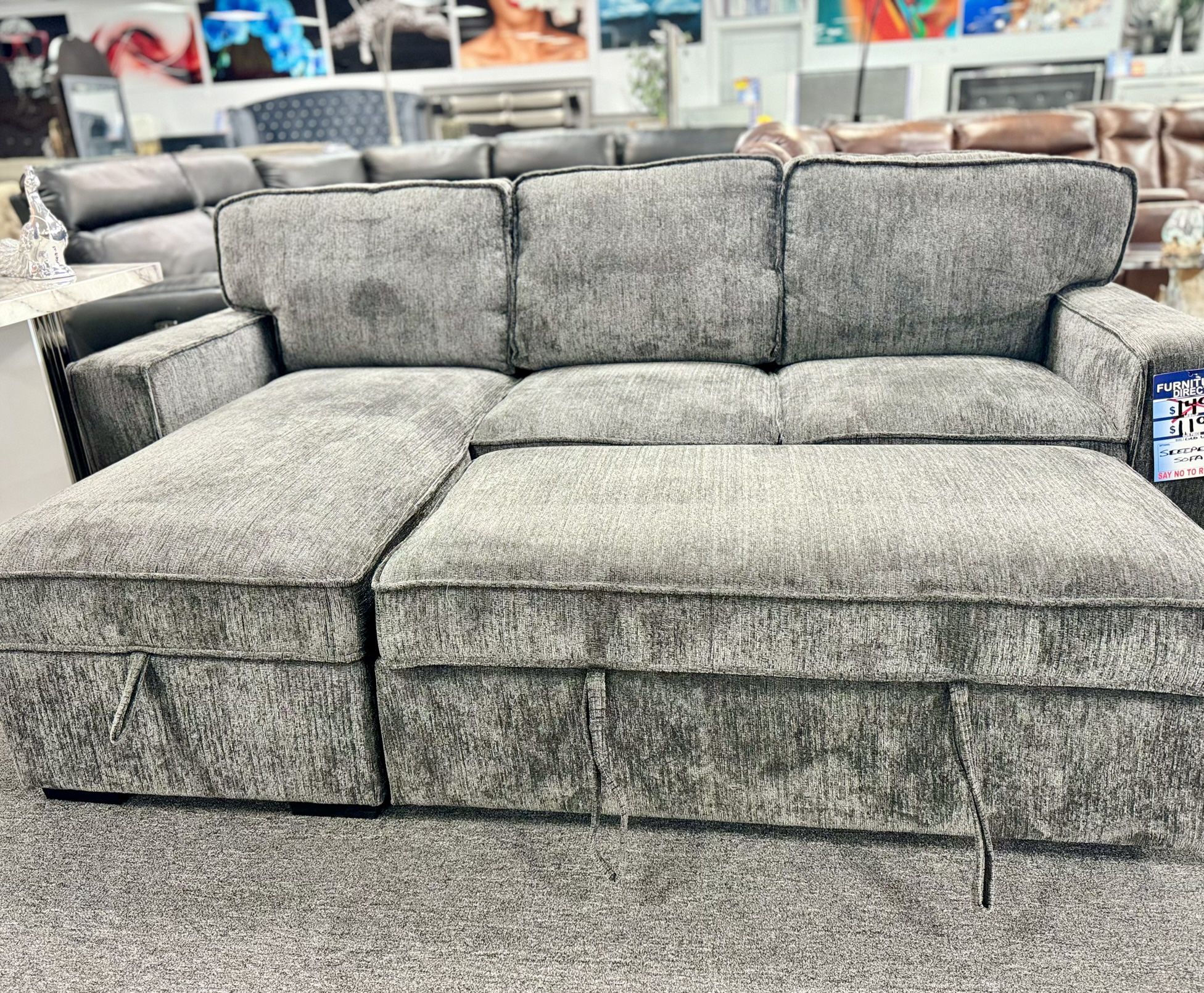 Amazing Offer🐣Easter Deal Gorgeous Grey Pull Out Sleeper Sectional Available $599 (Huge Saving) Amazing Offer🐣Easter Deal Gorgeous Grey Pull Out Sle