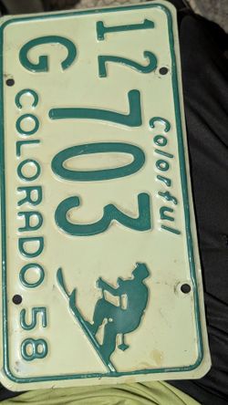 1958 Colorado Vintage License Plate