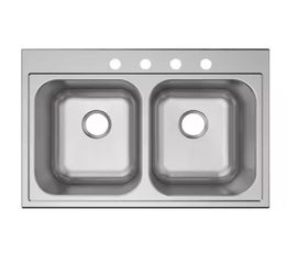 Elkay Parkway 33 in. Drop-in Single Bowl 20-Gauge Stainless Steel Kitchen Sink Only @47