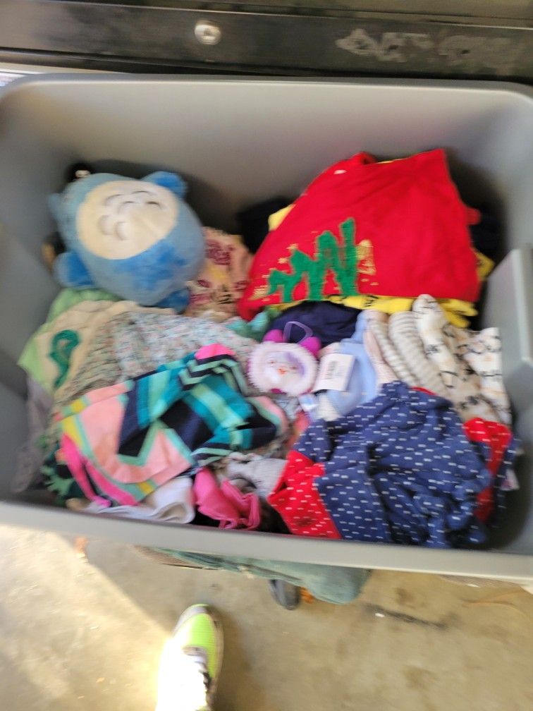 Baby clothes and new mom supplies.