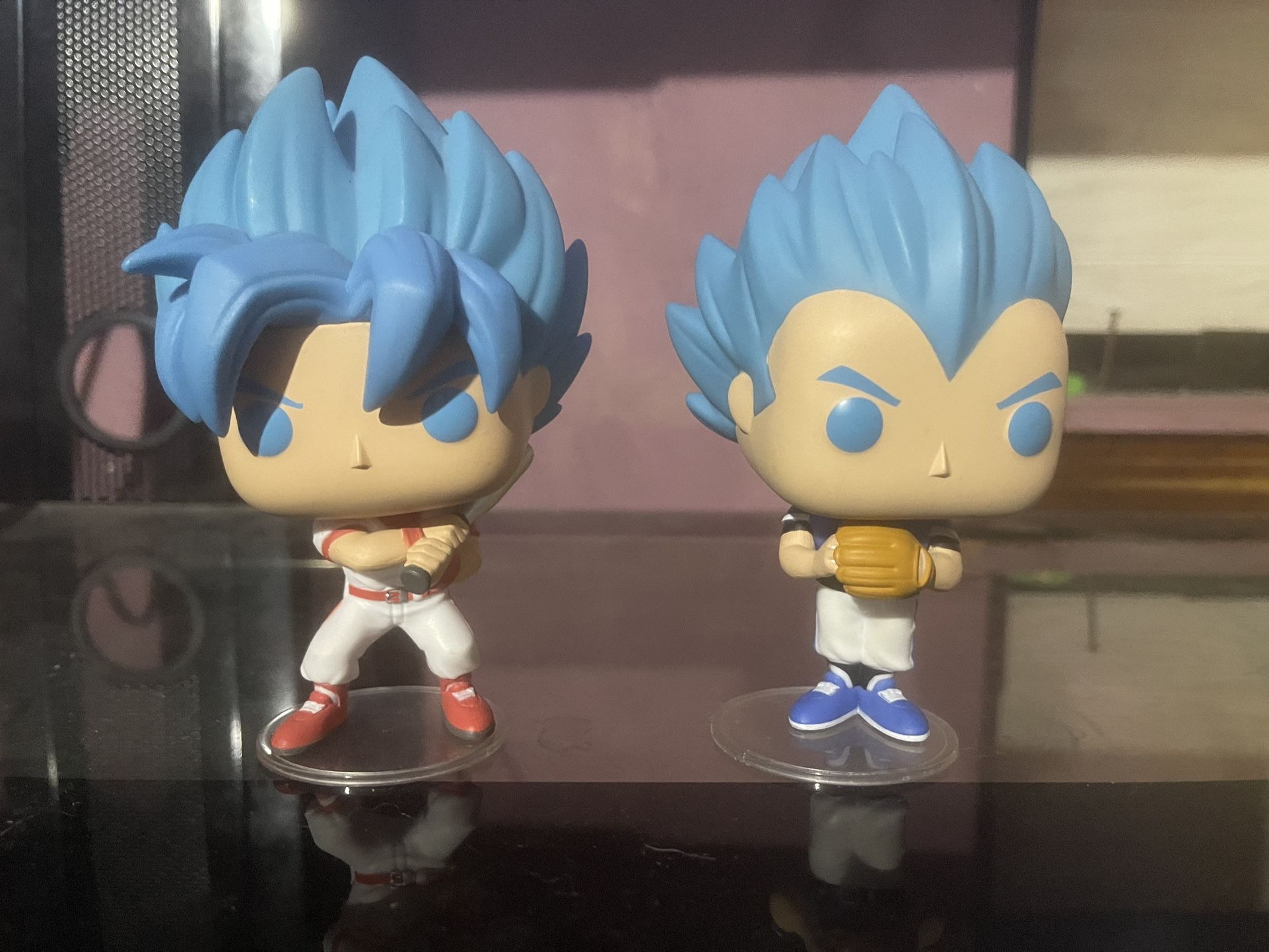 Funko Pop Dragon Ball Super Goku & Vegeta (baseball) 2 Pack Boxlunch Exclusive With No Box (Read Description)