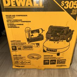 DEWALT 6 Gal. 18-Gauge Brad Nailer and Heavy-Duty Pancake Electric Air Compressor Combo Kit