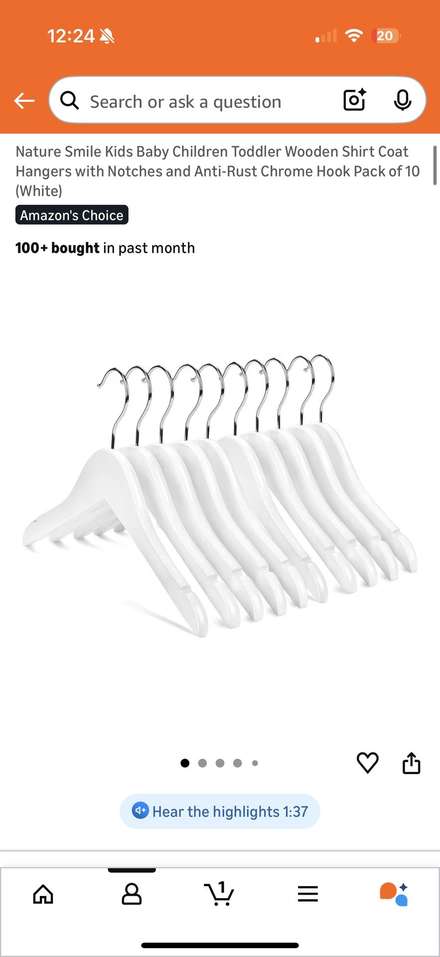 Baby White Wooden Hangers