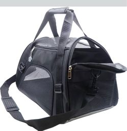 Cat Carrier, small pet carrier bag, Soft-Sided Pet Travel Carrier for Cats,Dogs Puppy Comfort Portable Foldable Pet Bag Airline Approved (Medium-Black