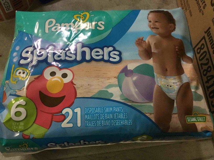 New Pampers Diapers Splashers Size 6 