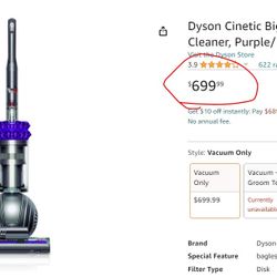 Dyson Cinetic Big Ball Animal Upright Vacuum Cleaner, Purple/Iron