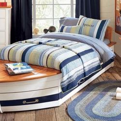 Pottery Barn Twin Trundle Speedboat Bed 