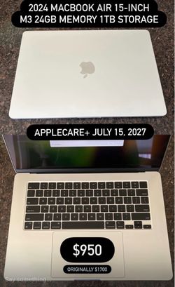 2024 MACBOOK AIR 15-INCH M3 24GB MEMORY 1TB STORAGE