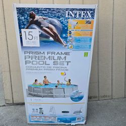 Intex 26723EH 15ft x 42in Prism Frame Above Ground Swimming Pool Set with Filter