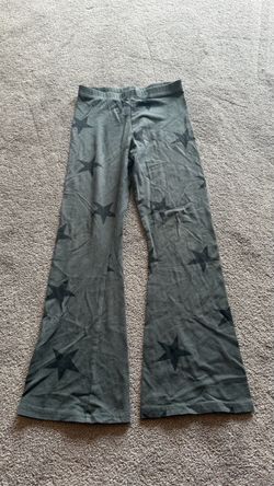 Gray Star Print Flare Pants