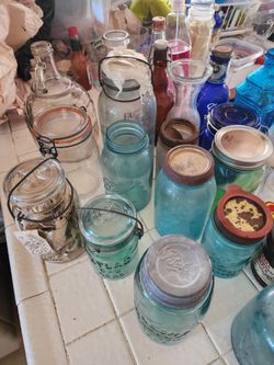 Vintage Glass Jar and Bottle Collection