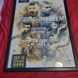 SIGNED UFC POSTER FRAMED