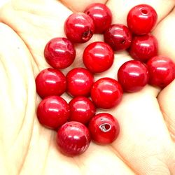 Lot Of 44 Red Coral Beads