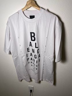 Balenciaga Paris Logo Distorted Print T-Shirt White – Oversized Fit size M