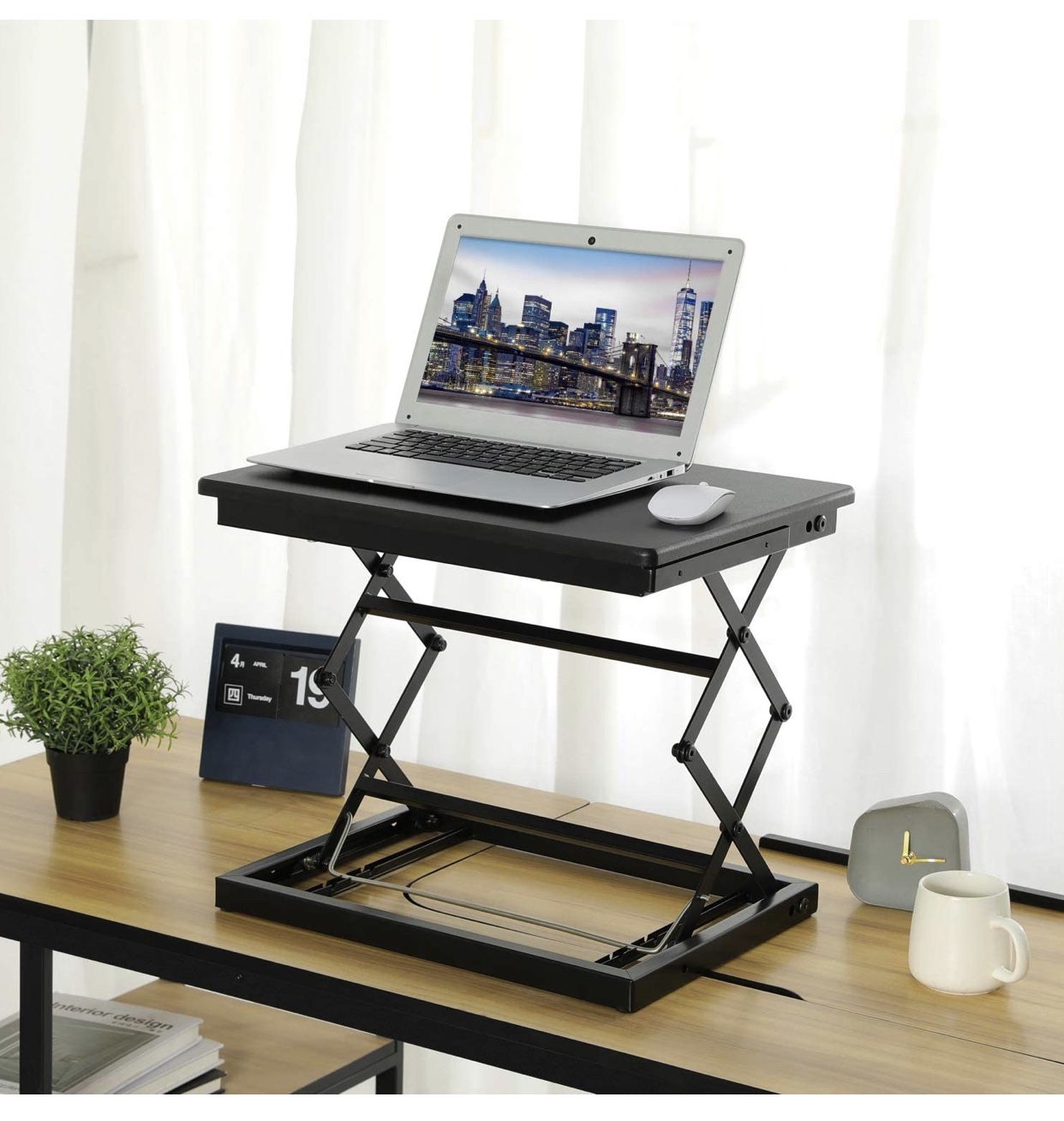 KICODE Height Adjustable Laptop Stand for Desk, Standing Desk, Stand Up Desk Converter, 4 Height Levels Sitting Standing Workstation for Notebook Com