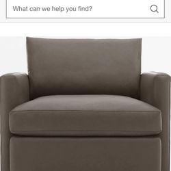 CRATE AND BARREL LOUNGE SWIVEL LEATHER CHAIR MINT: Retail $4583 Like RH Restoration Hardware 