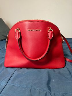 Michael Kors Red Leather Dome Satchel