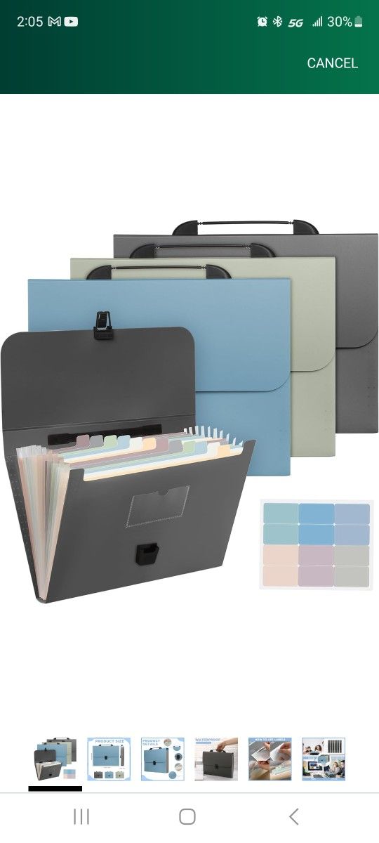 3 Pack Of Cholemy Expanding Filed Folders