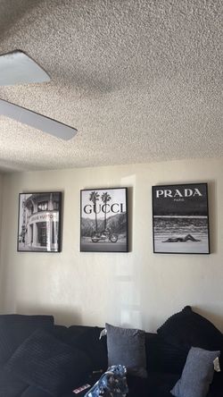 Set of 3 Designer Brand Wall Art Prints