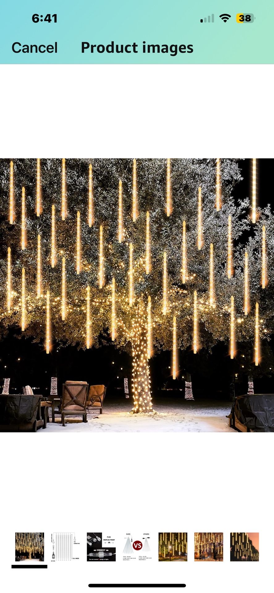 Dazzle Bright Christmas Lights, Christmas Decorations for Xmas Tree Yard House Decor (Warm White)
