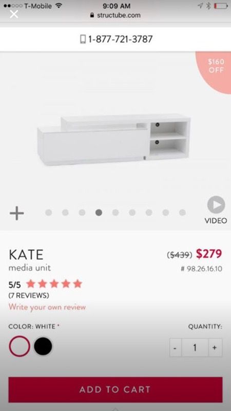 Kate Media unit /TV Stand from Structube
