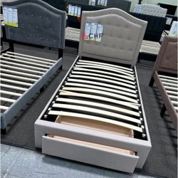 Twin / Full  / Queen Size Bed Frame With Storage Drawer  - Limited Time Offer 
