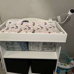 White Baby Changing Table with Pad 