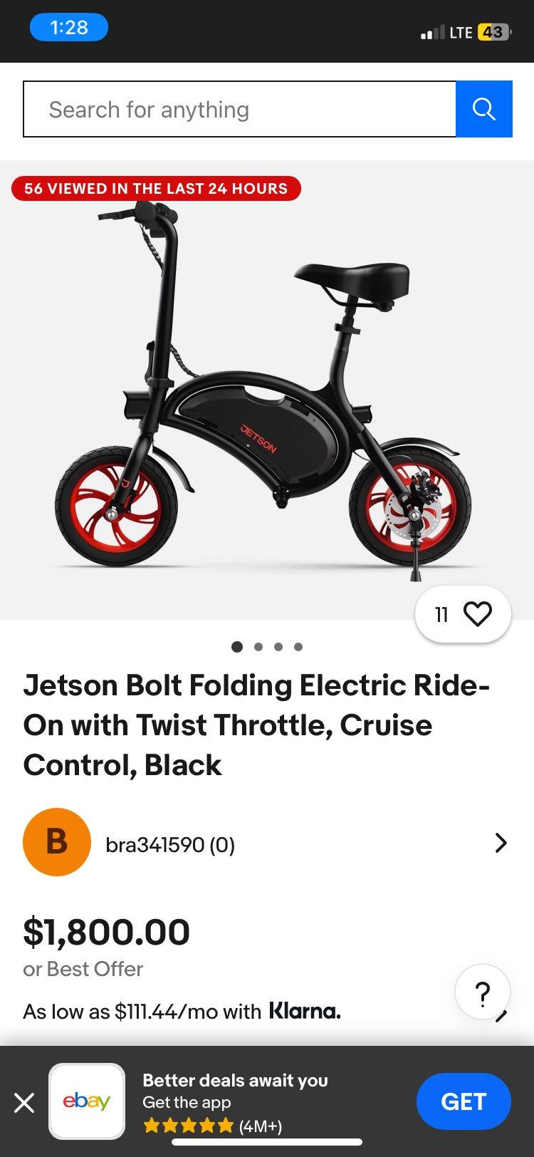 Jetson Foldable E-bike Have No Space For It 200$ OBO