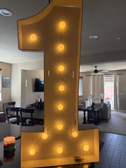 Large Marquee Number 1 Light Up Sign