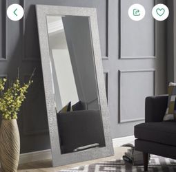 Naomi Home Mosaic Style Full Length Standing Floor Mirror, Silver