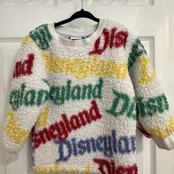 Disneyland Kids Logo Multi Color Fleece Pullover Sweater size XS