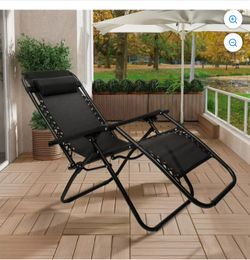 Zero Gravity Reclining Lounge Chair – Single Black Chair
