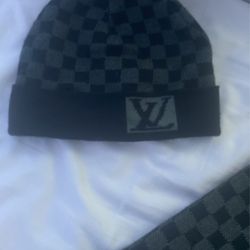 Lv Beanie Hat And Scarf