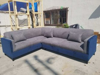 BRAND NEW 7x9ft SECTIONAL SOFAS charcoal microfiber combo custom made available