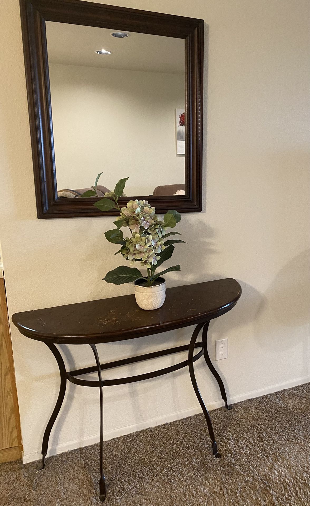 console table and mirror