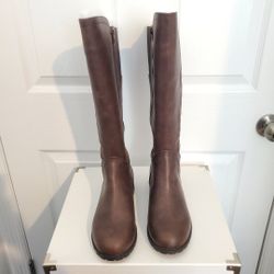 New Lane Bryant Brown Faux Leather Knee-High Boots size 8w