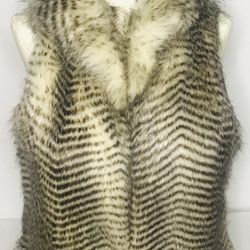 EMMELEE Women’s Faux Fur Vest Brown Size Small