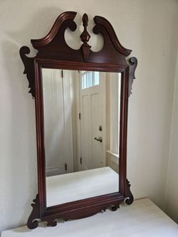 Vintage Solid Wood Chippendale Style Mirror