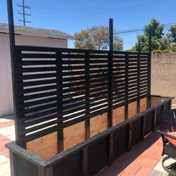 Woodworking Project Outdoor Planter Box With Cedar Redwood Custom Beautiful Gorgeous Garden Bed AC unit pool equipment heater cover