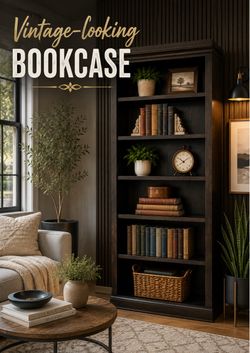 Vintage-Style Dark Wood Bookcase